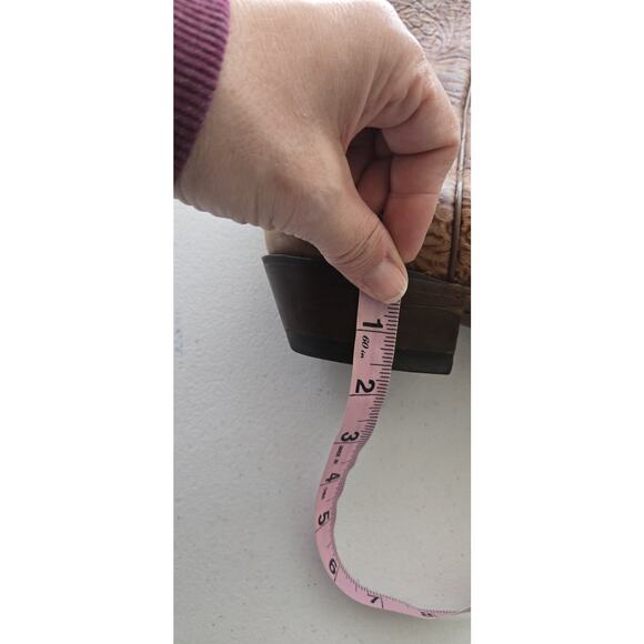 Vintage WOMENS NOCONA SNIP TOE COWBOY BROWN BOOTS Embossed Women’s 10 - Picture 3 of 10